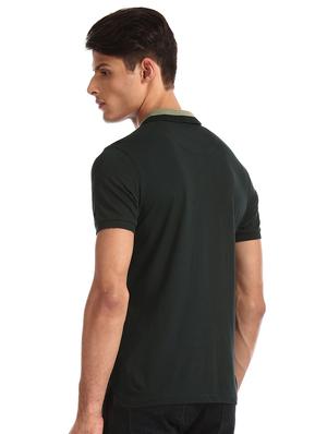 black solid polo t-shirt - 17632295 - Standard Image - 3