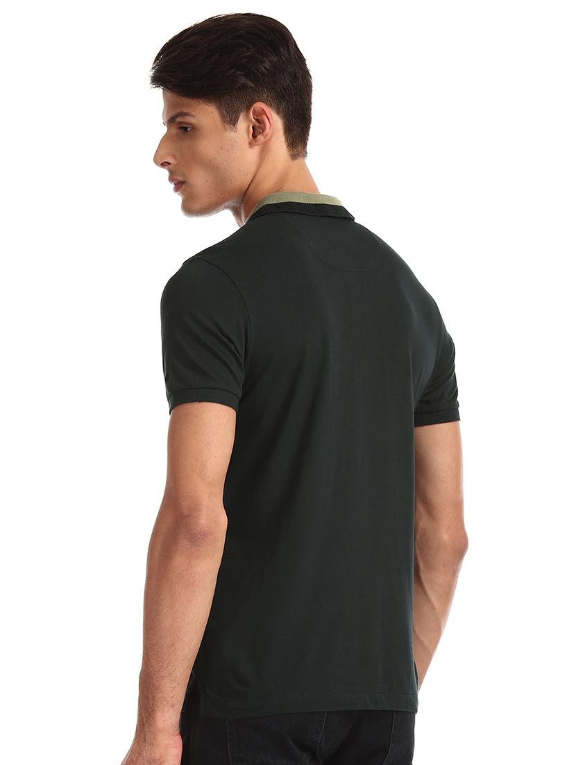 black solid polo t-shirt - 17632295 - Zoom Image - 3