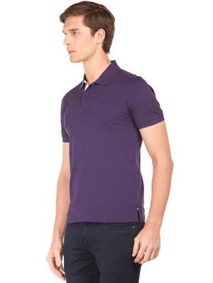 purple neck soli polo t-shirt - 17632352 - Standard Image - 2