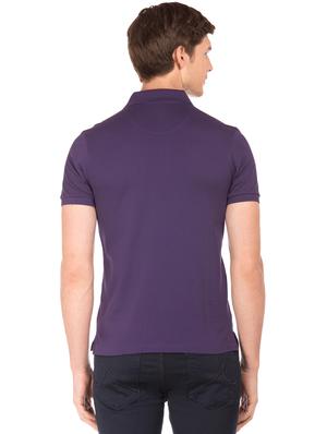 purple neck soli polo t-shirt - 17632352 - Standard Image - 3