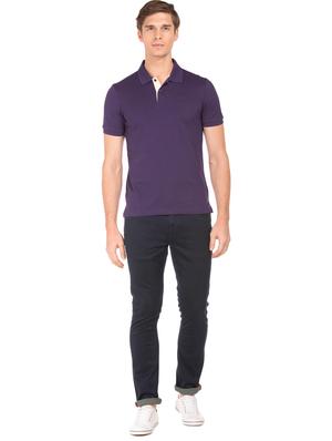 purple neck soli polo t-shirt - 17632352 - Standard Image - 4