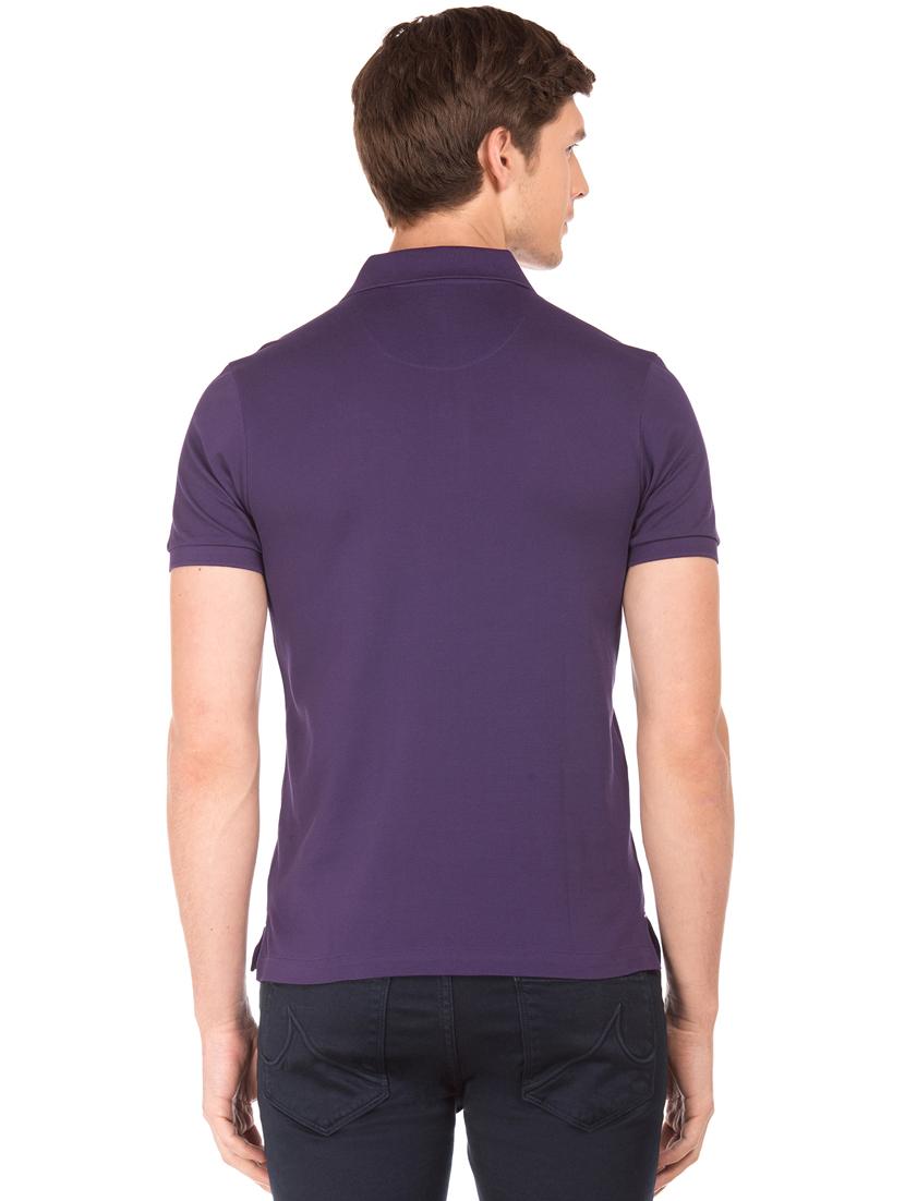 purple neck soli polo t-shirt - 17632352 - Zoom Image - 3