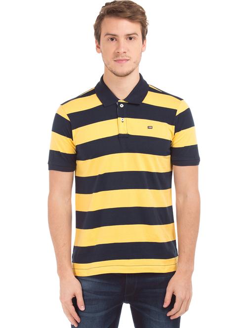 yellow striped polo t-shirt - 17632355 - Standard Image - 1