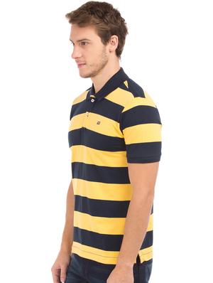 yellow striped polo t-shirt - 17632355 - Standard Image - 2