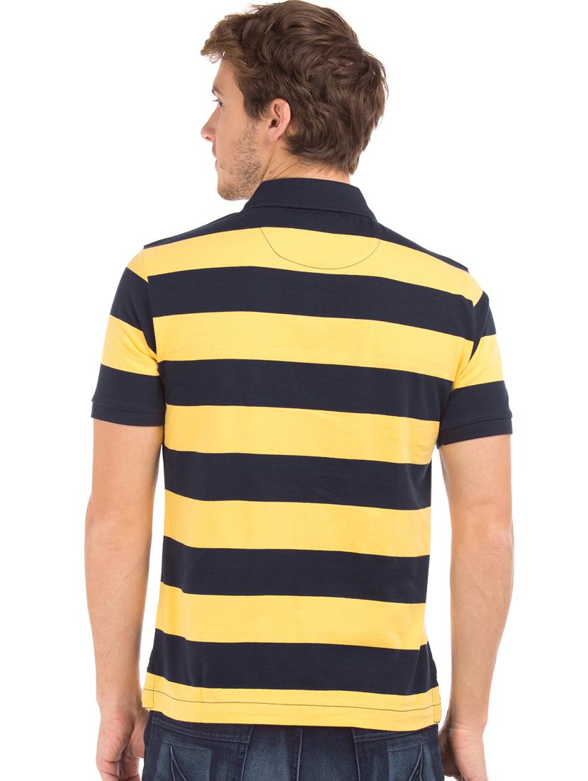 yellow striped polo t-shirt - 17632355 - Zoom Image - 3