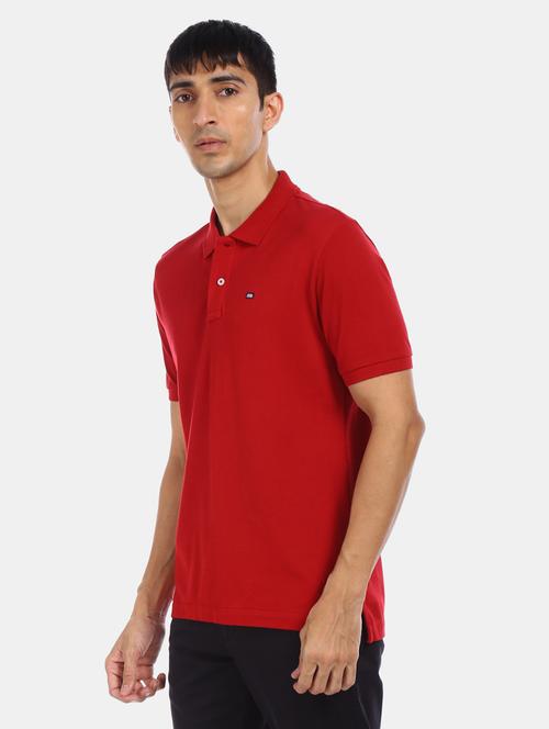 red solid polo t-shirt - 17632369 - Standard Image - 1