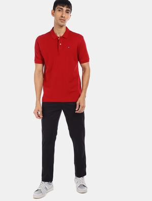 red solid polo t-shirt - 17632369 - Standard Image - 4