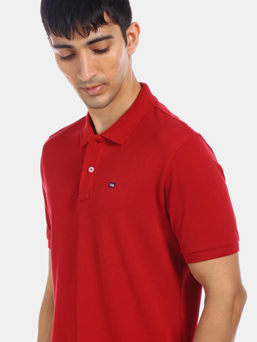 red solid polo t-shirt - 17632369 - Zoom Image - 5