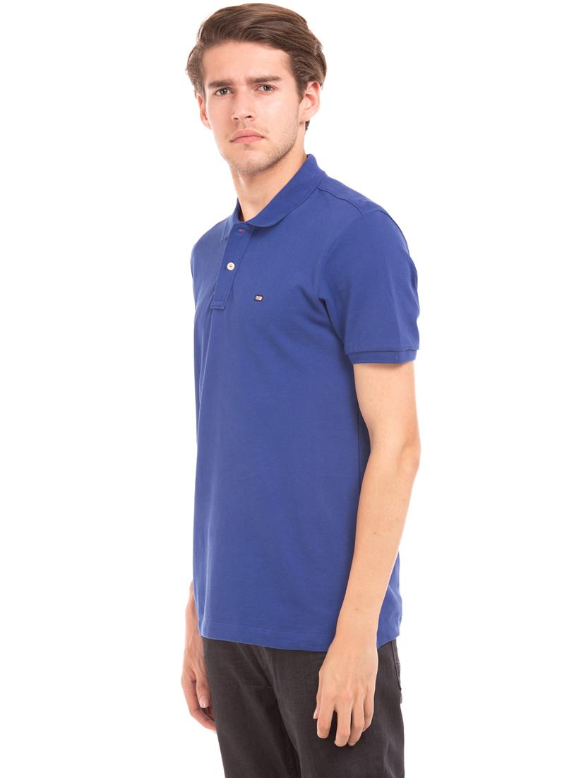 blue solid polo t-shirt - 17632372 - Zoom Image - 1