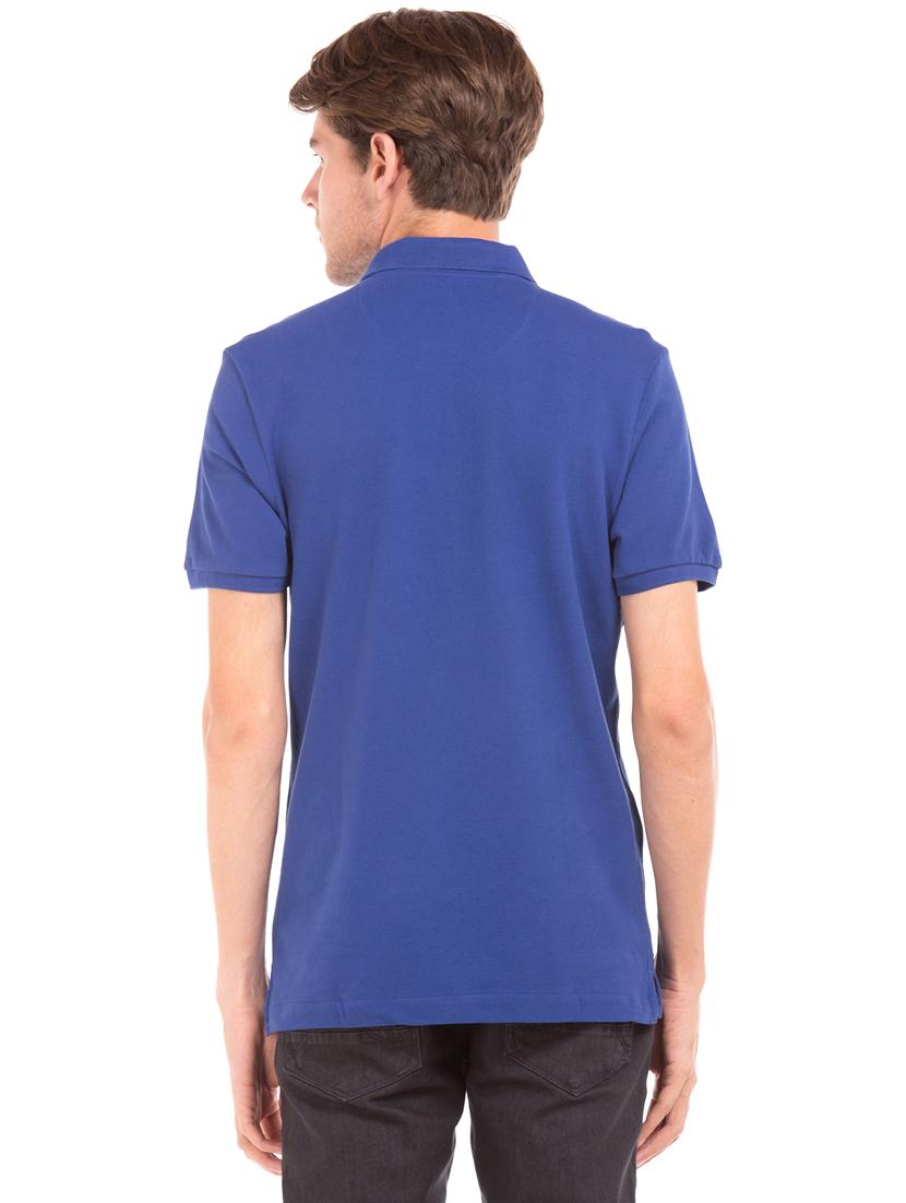 blue solid polo t-shirt - 17632372 - Zoom Image - 3