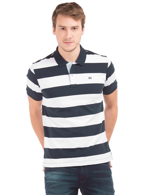 blue striped polo t-shirt - 17632374 - Standard Image - 1