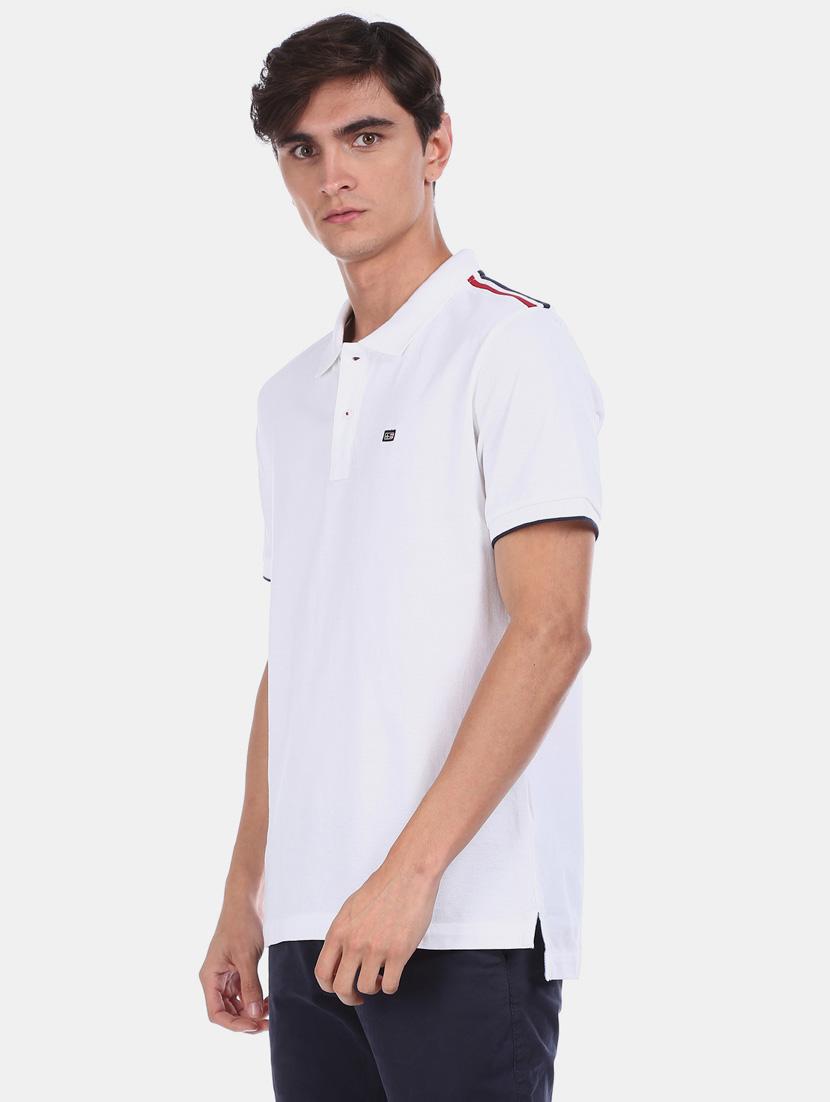 white solid polo t-shirt - 17632390 - Zoom Image - 1