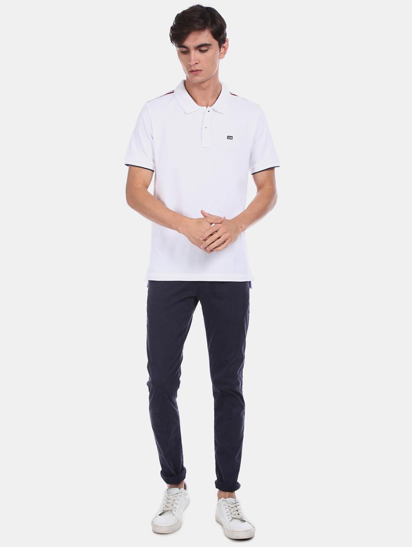 white solid polo t-shirt - 17632390 - Zoom Image - 3