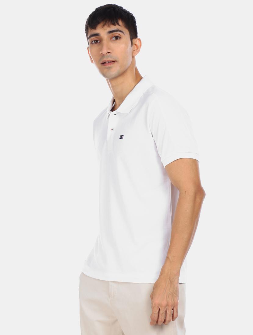 white solid polo t-shirt - 17632402 - Zoom Image - 1