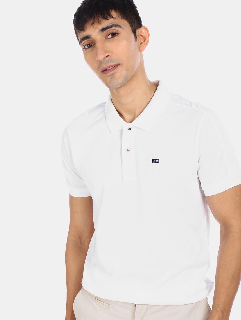 white solid polo t-shirt - 17632402 - Zoom Image - 4