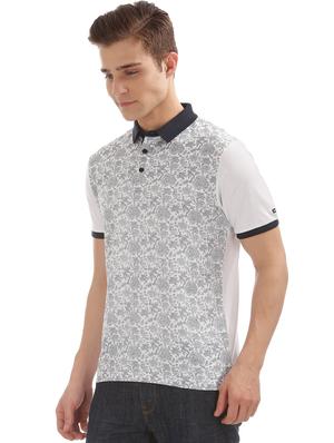 white floral polo t-shirt - 17632429 - Standard Image - 2