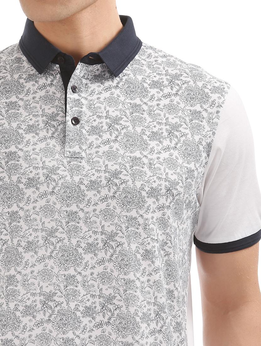white floral polo t-shirt - 17632429 - Zoom Image - 5