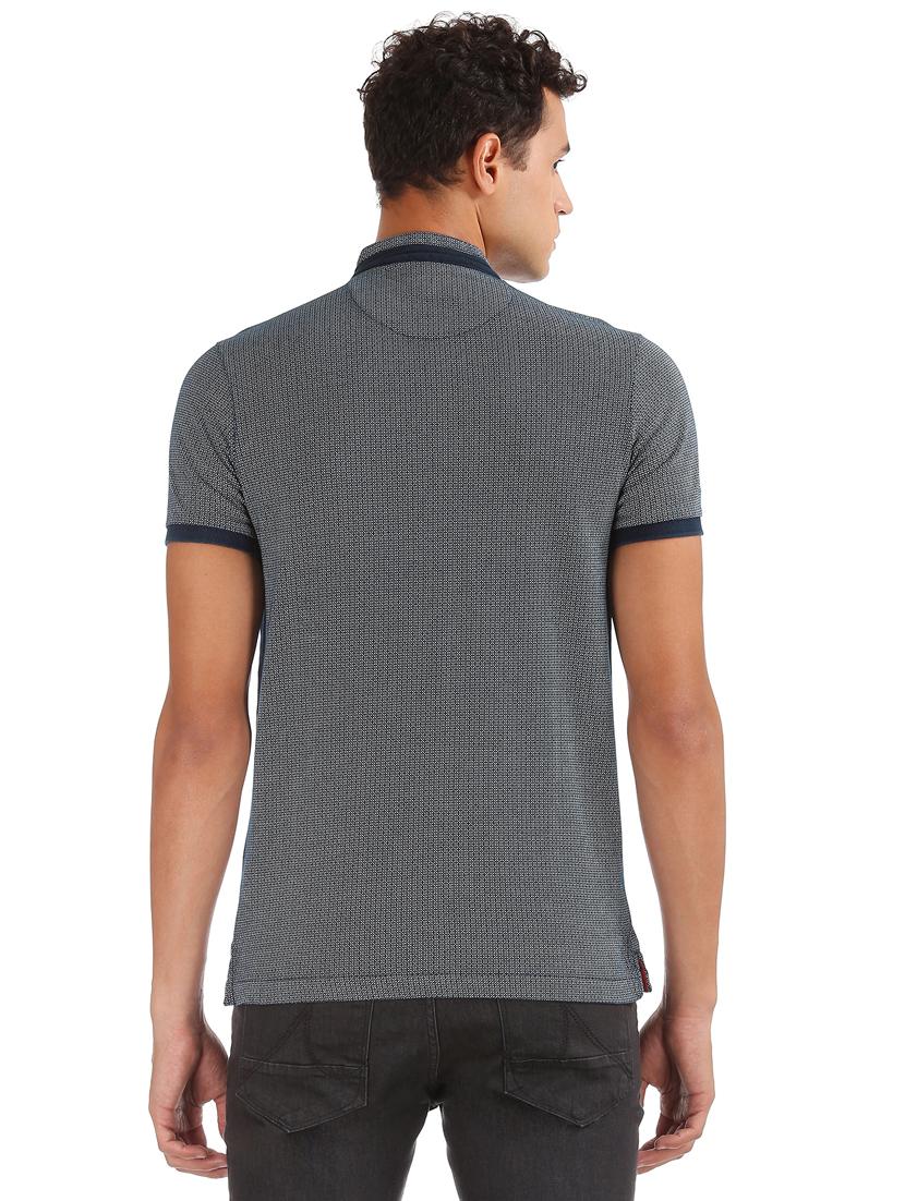 navy blue printed polo t-shirt - 17632430 - Zoom Image - 3
