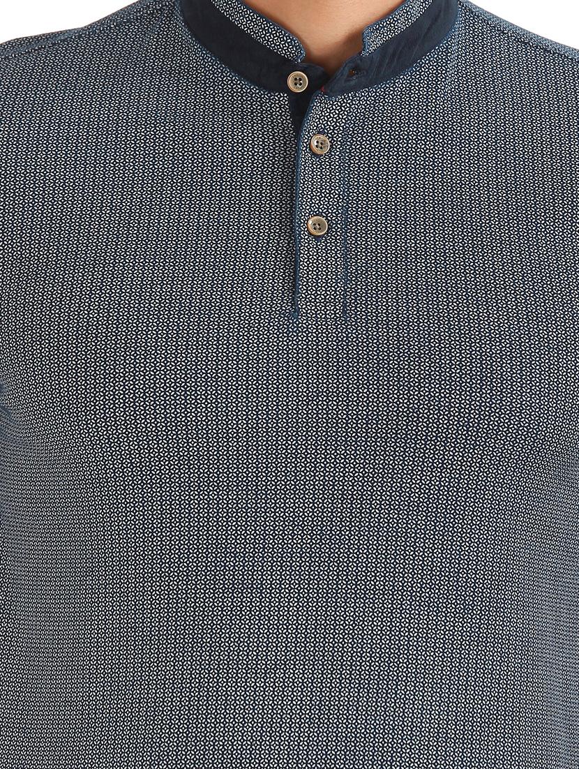 navy blue printed polo t-shirt - 17632430 - Zoom Image - 5