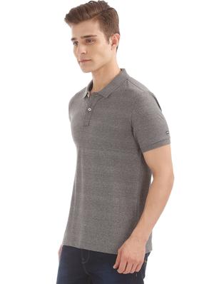 grey solid polo t-shirt - 17632432 - Standard Image - 2