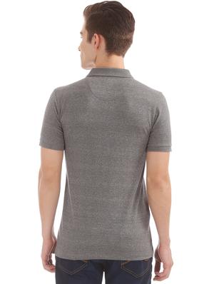grey solid polo t-shirt - 17632432 - Standard Image - 3