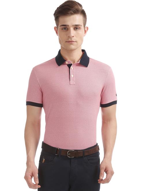 red printed polo t-shirt - 17632437 - Standard Image - 1