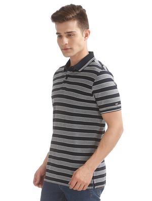 grey striped polo t-shirt - 17632441 - Standard Image - 2