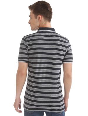 grey striped polo t-shirt - 17632441 - Standard Image - 3