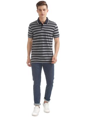 grey striped polo t-shirt - 17632441 - Standard Image - 4