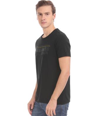 black chest print t-shirt - 17632464 - Standard Image - 2