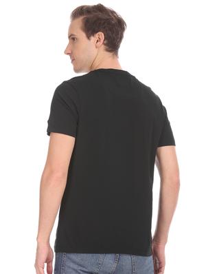 black chest print t-shirt - 17632464 - Standard Image - 3
