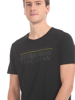 black chest print t-shirt - 17632464 - Standard Image - 5