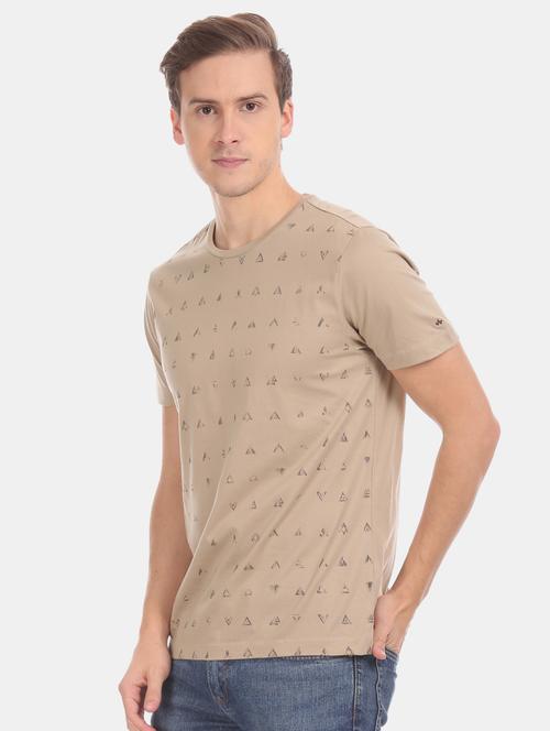 beige printed t-shirt - 17632466 - Standard Image - 1