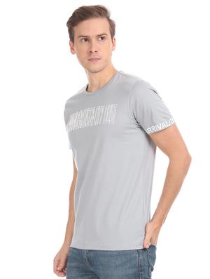 grey chest print t-shirt - 17632468 - Standard Image - 2