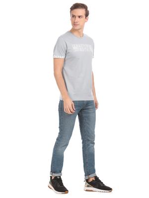 grey chest print t-shirt - 17632468 - Standard Image - 4