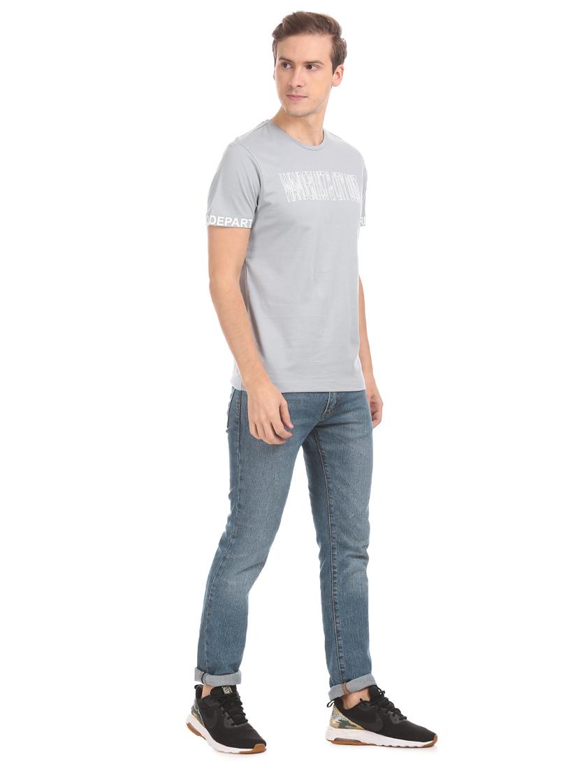 grey chest print t-shirt - 17632468 - Zoom Image - 4