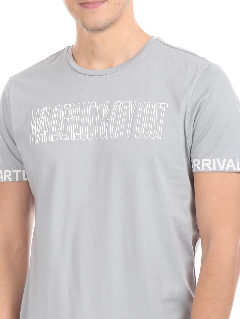 grey chest print t-shirt - 17632468 - Zoom Image - 5