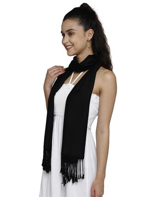 black viscose stole - 17632574 - Standard Image - 2