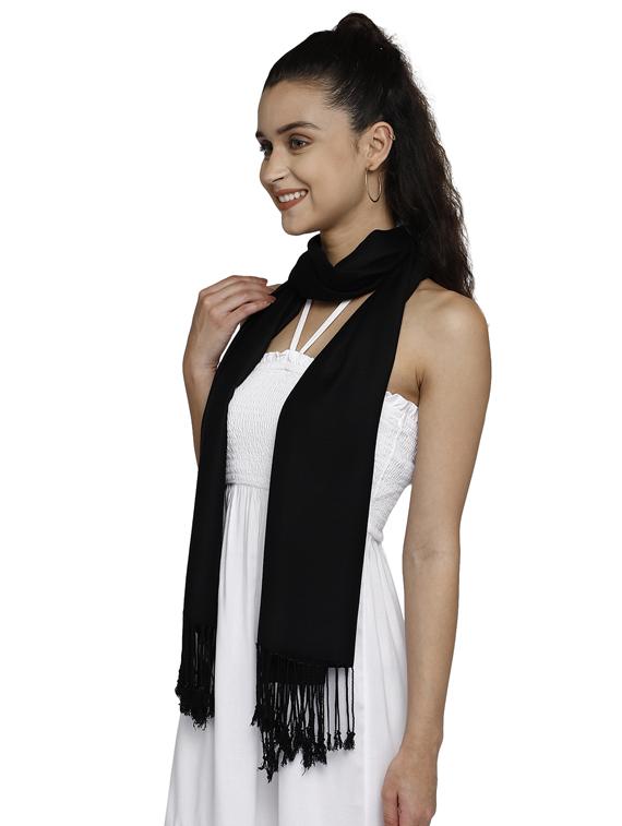 black viscose stole - 17632574 - Zoom Image - 2