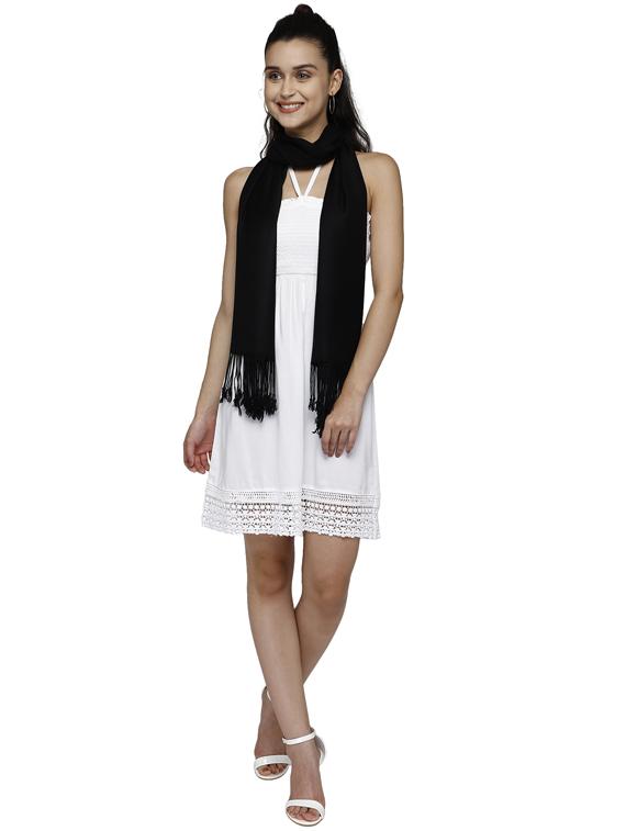 black viscose stole - 17632574 - Zoom Image - 4