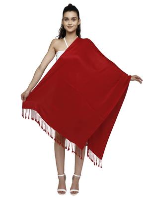 red viscose stole - 17632575 - Standard Image - 3