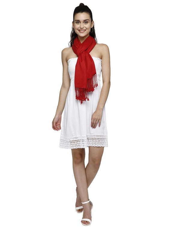 red viscose stole - 17632575 - Zoom Image - 4