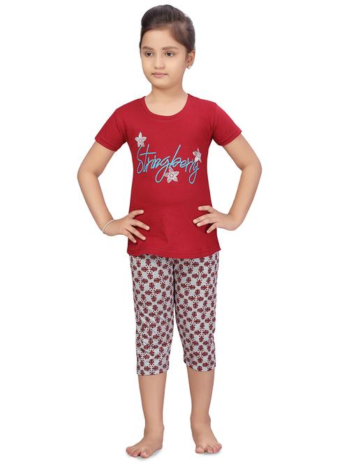 red nightwear capri set - 17632629 - Standard Image - 1