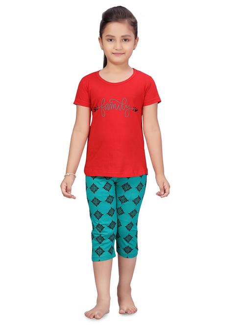 red nightwear capri set - 17632631 - Very Small Image - 1