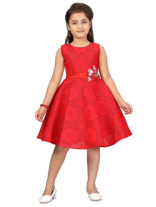 red tie back frock - 17632641 - Standard Image - 1