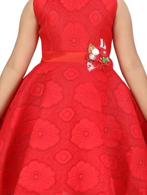 red tie back frock - 17632641 - Standard Image - 4