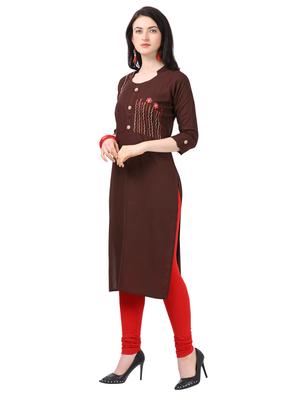 embroidered straight kurta - 17632653 - Standard Image - 2