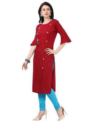 embroidered straight kurta - 17632655 - Standard Image - 2