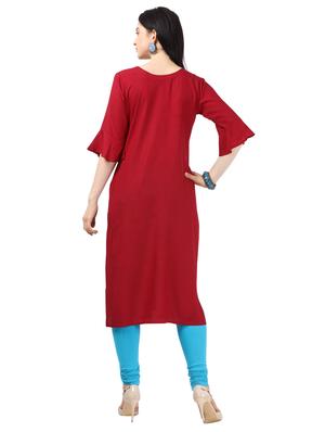 embroidered straight kurta - 17632655 - Standard Image - 3
