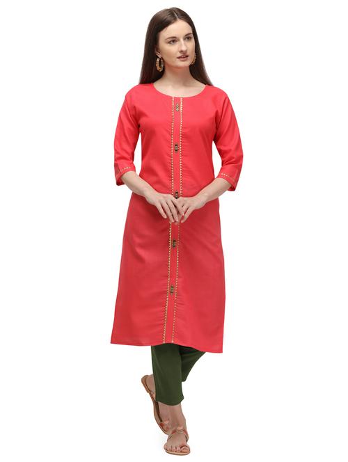 solid straight kurta - 17632661 - Standard Image - 1